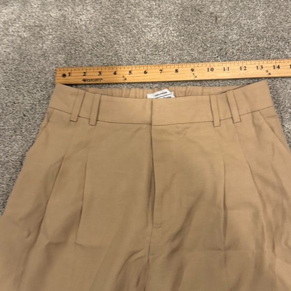 & Other Stories Tailored High Waist Trousers Cropped Beige Size 4 Like New - Picture 7 of 11